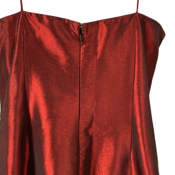 JS Collections Formal Ruffle Dress | 10 | Burgundy Taffeta | Holiday Party - Picture 6 of 13